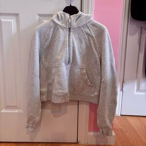 Lululemon Athletica Scuba Oversized Half Zip Light Gray Zip-Up Hoodie